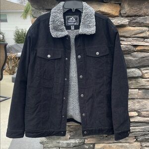 Men's Black Sherpa-Lined Jacket